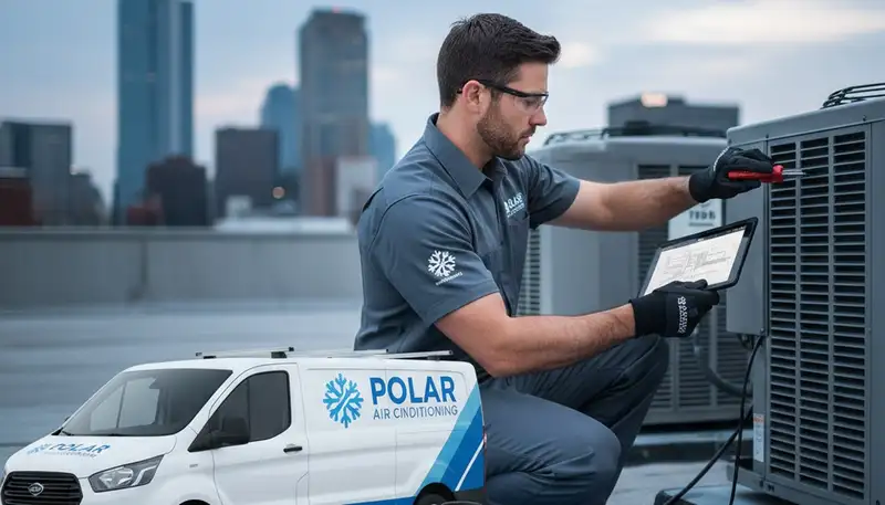 Technician performing AC repair in Brooklyn, NY for Five Star Cooling customers